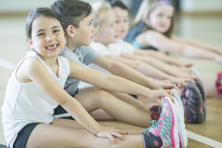   Students preparing for physical education